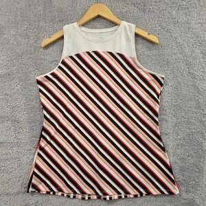 Tail Women's Large Tank Top Striped Athletic Sports Golf Tennis Racer Back